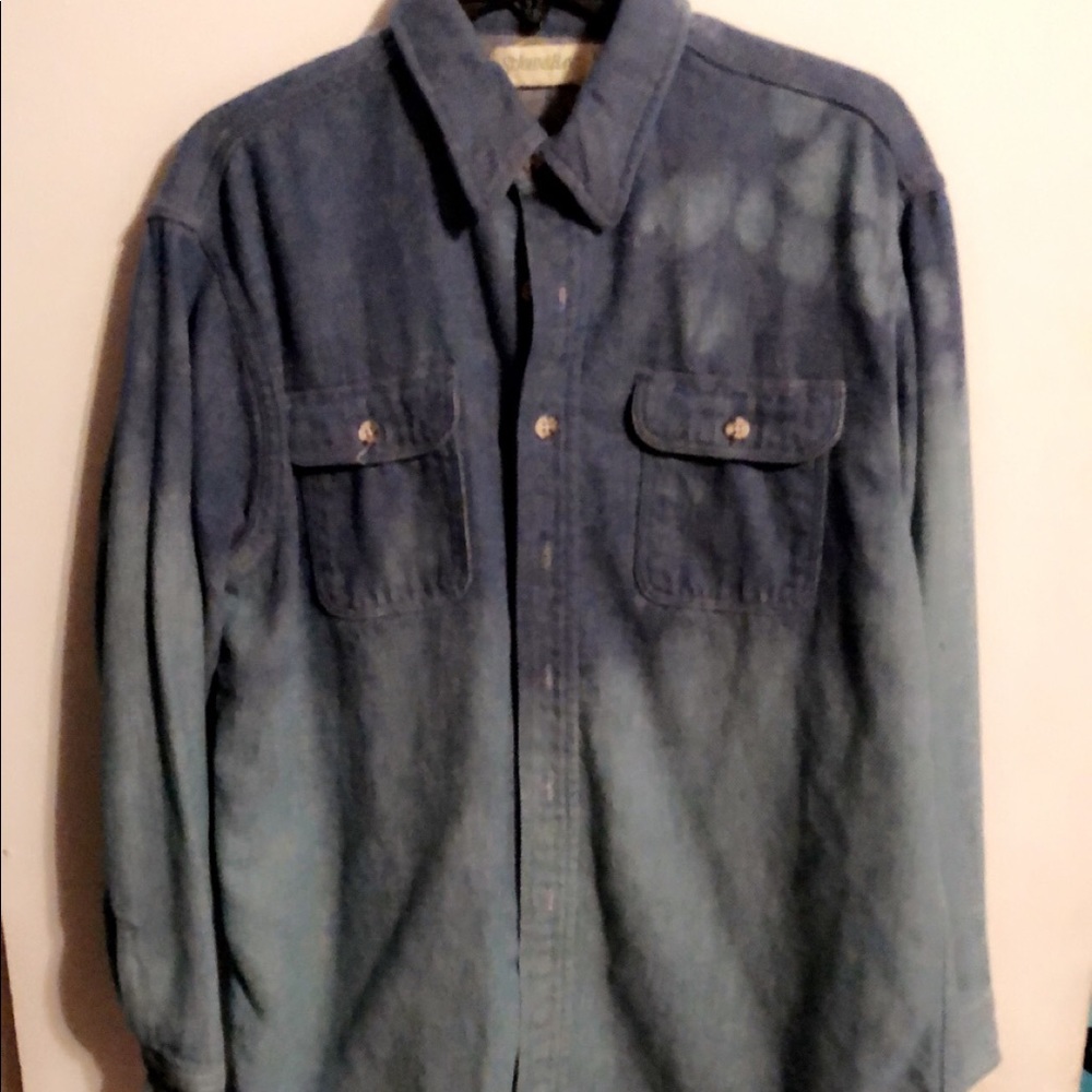 bleach dyed denim shirt, unisex